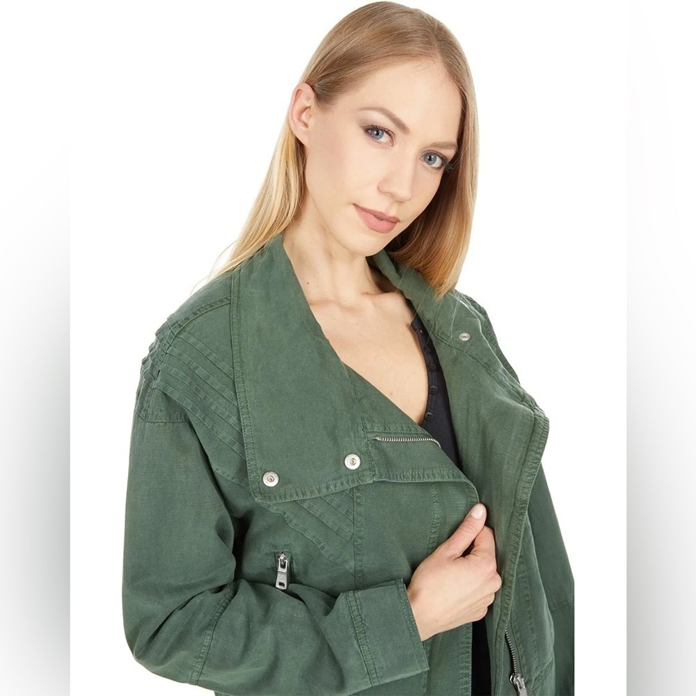 Avec Les Filles | Washed Cotton Envelope Jacket Khaki/Green - Picture 2 of 6